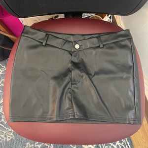 Black leather skirt